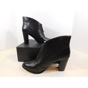 Athena Alexander Rennes Front Zip Ankle Bootie Boots sz 11 M Black Leather